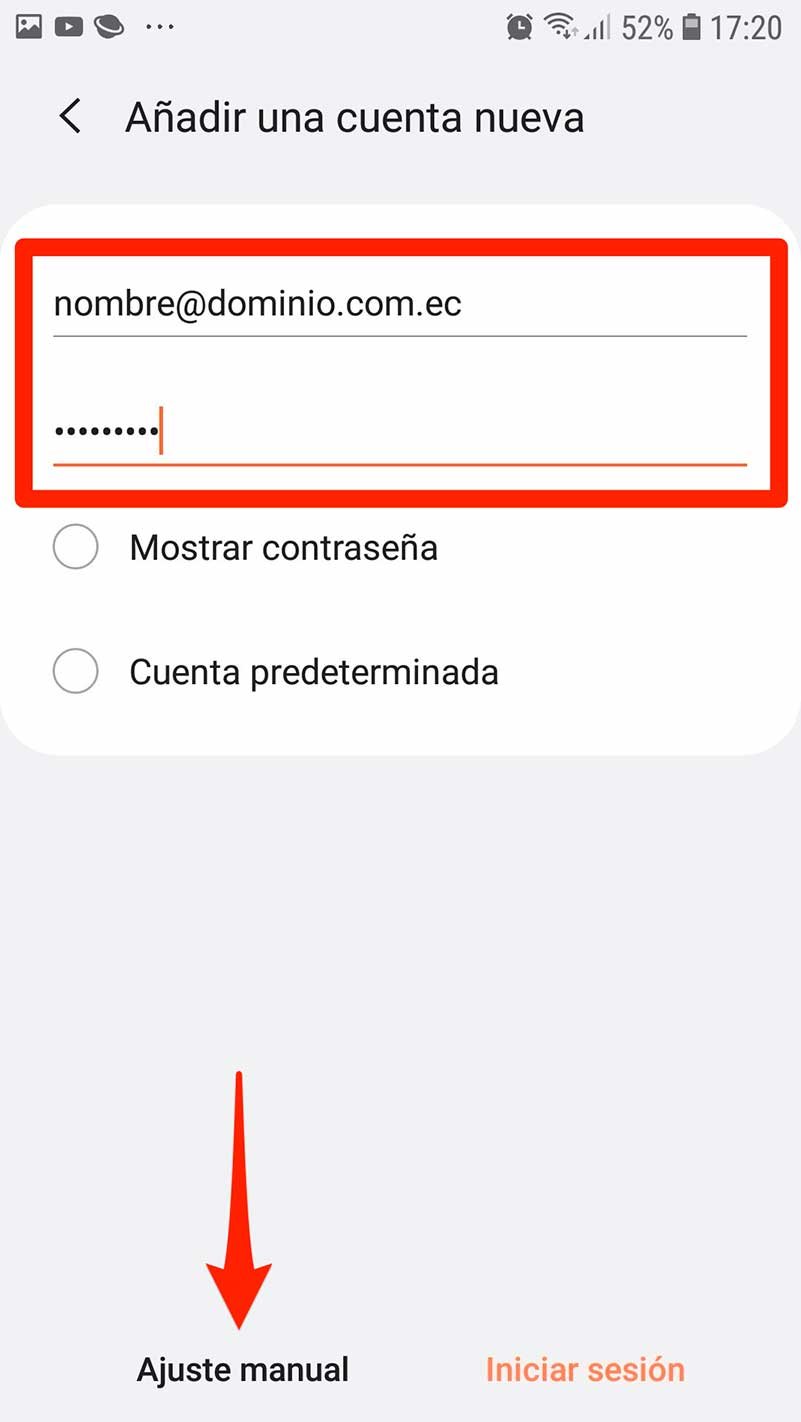 Android Añadir una cuenta nueva