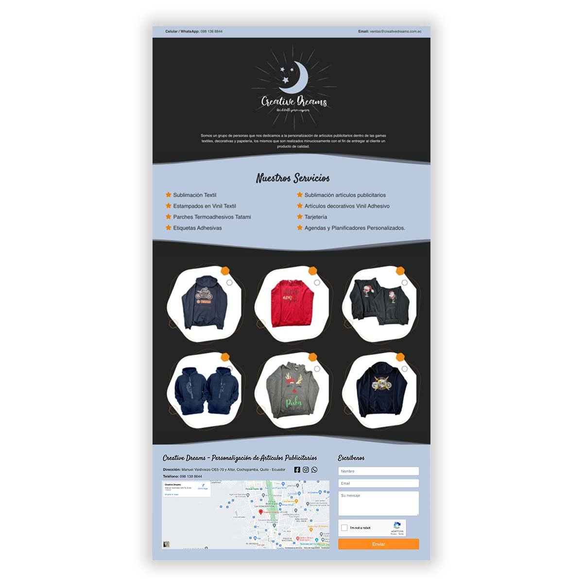 Organizar productos en E-commerce website