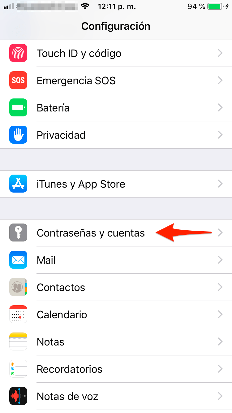 Configurar POP3 iOS Mail Contrase帽a y cuentas